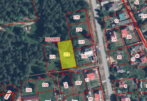 с кадастровым номером 47:07:0801008:272, площадью 1491 кв.м,