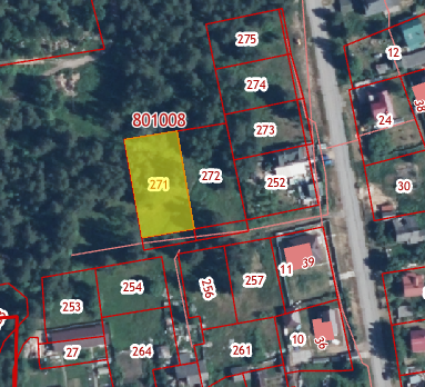 с кадастровым номером 47:07:0801008:271, площадью 1555 кв.м,